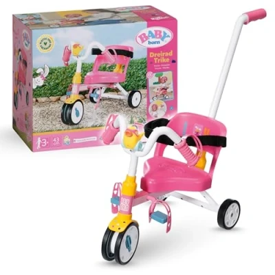 Afbeelding van BABY born Trike Poppenfietsset Driewieler Roze