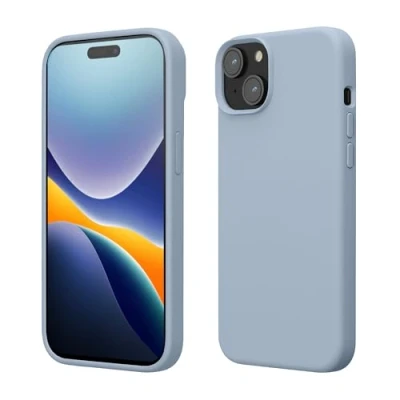 Afbeelding van kwmobile Case voor iPhone 15 Slank TPU Hoesje met Zachte Afwerking In mat lichtblauw