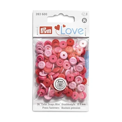 Afbeelding van Prym Annähoptik Rosa 393600 drukknopen &quot;Color Snaps Mini&quot; optische naad, liefde, roze, kunststof, lichtroze, 9 mm