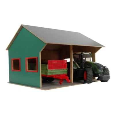 Image de Kids Globe Abri de ferme pour 2 tracteurs jouets 1:16