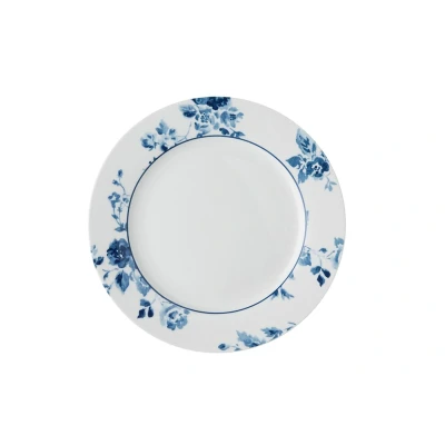 Afbeelding van Laura Ashley Blauw China Rose Set 4 Platte Borden 20 Cm Wit Porselein
