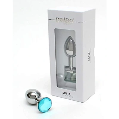Afbeelding van Rimba Sofia Metalen Buttplug met Blauwe Steen