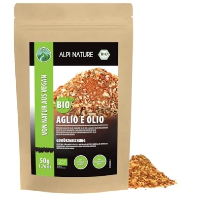 Afbeelding van biologische Aglio e Oglio specerijen (50 g), kruidenmix, pastaspecerijen, 100% natuurlijke en ingrediënten, spaghettikruiden zonder kunstmatige toevoegingen