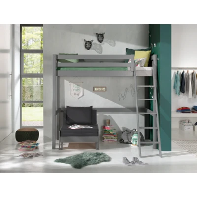 Afbeelding van LUCEVI Pino Mezzanine bed + Ladder Slaapfauteuil Grijs 90x200 cm