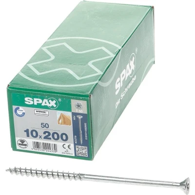 Afbeelding van Spax s Spaanplaatschroef platverzonken kop geel verzinkt T50 10 x 200mm