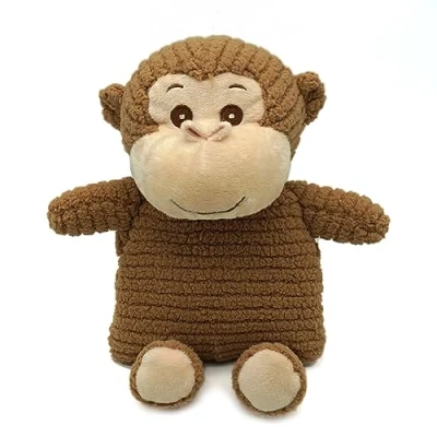 Afbeelding van Warmteknuffel aap warmie 32x20 cm magnetronknuffel / opwarmknuffel bruin