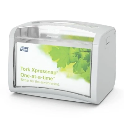 Image de Tork Xpressnap Tabletop Distributeur de serviettes Taille 20.1 x 15 cm hauteur 15.5 gris clair