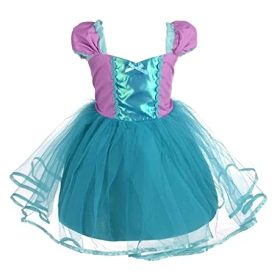 Afbeelding van Lito Angels Kostuum van tule, zeemeermin, prinses, Ariel voor kinderen, meisjes, verjaardag, feest, carnaval, Halloween, maat 2 3 jaar