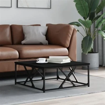 Afbeelding van vidaXL Salontafel 70x70x30 cm bewerkt hout zwart