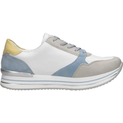 Afbeelding van Remonte Sneakers laag, Dames, Maat: 44, Vapor white aqua sun ciel Leer en imitatieleer