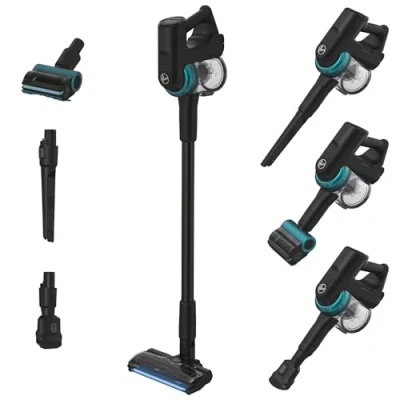 Afbeelding van HOOVER HF410P Draadloze stofzuiger, krachtig, 42 AW, ultra handig 360 graden, alle vloertypes, anti twist borstel met ledverlichting, mini led turboborstel, speciaal voor dieren, zwart, groen, blauw,