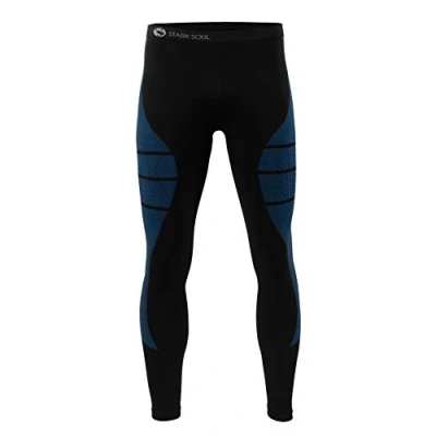 Afbeelding van STARK SOUL Technisch ondergoed, microvezel, voor heren, broek of T shirt, lange mouwen, zwart/blauw/broek