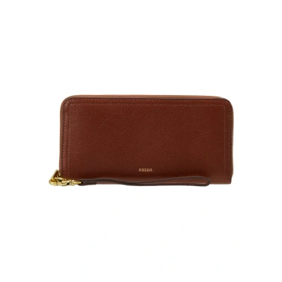 Afbeelding van Fossil Logan damesportemonnee, PU, PVC Zip Clutch Bruin 19,7 cm L x 1,9 B 10,2 H SL7831200,