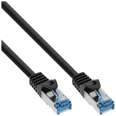 Image de InLine Cordon de raccordement RJ 45 (M) pour 7.5 m SFTP, PiMF CAT 6a sans halogène, rond noir