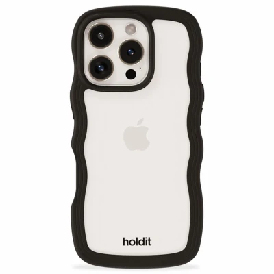 Afbeelding van Holdit Hoesje Geschikt voor iPhone 16 Pro Wavy Case Zwart