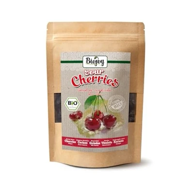 Afbeelding van Biojoy gedroogde kersen 100% zure zonder pitten, suiker, additieven, SO2 (250 g)