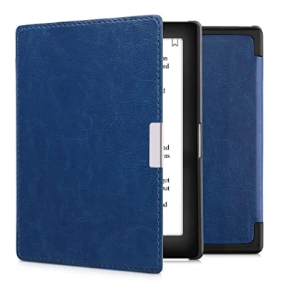 Afbeelding van kwmobile E reader hoesje geschikt voor Kobo Aura Edition 1 hoes flip case met magnetische sluiting Ereader cover in blauw