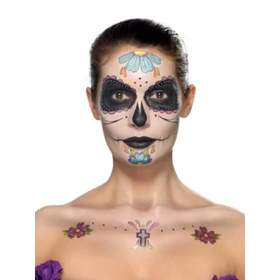 Afbeelding van SMIFFY&#039;S Dia de los Muertos schmink set voor vrouwen