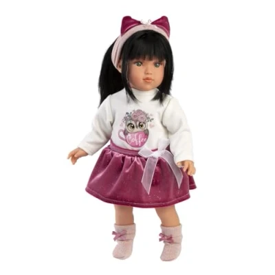 Afbeelding van Llorens Soft Body Pop Greta Roze Rok 40 cm
