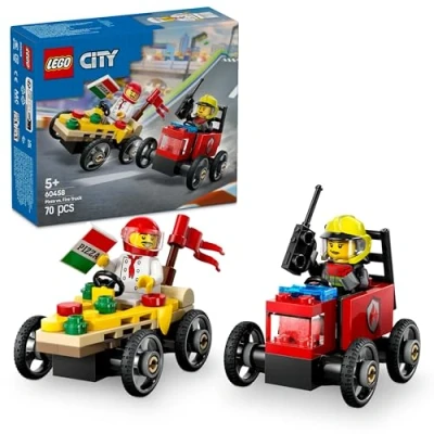 Image de LEGO® City 60458 Pack de bolides course : camion pizza contre pompiers