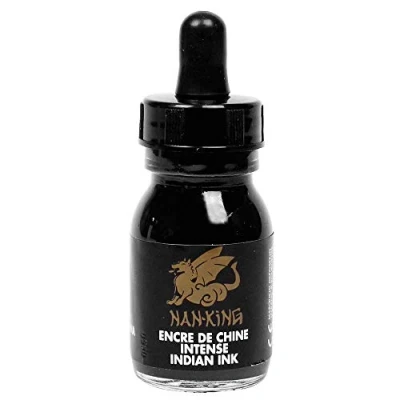 Afbeelding van Lefranc &amp; Bourgeois Nan King 059074 kalligrafie en tekeninkt (waterdicht, grote kleurdiepte, waterverdunbaar, voor tekenen, letters, 30 ml fles) zwart