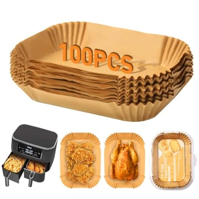 Afbeelding van 100 vellen bakpapier voor Ninja Double Stack XL SL400EU, AF400EU, AF300EU, Air Fryer Baking Paper Liners, Foodi accessoires