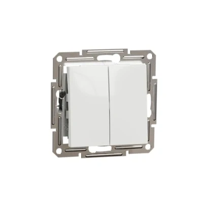 Afbeelding van Schneider Electric Dubbele wisselschakelaar Asfora Wit (RAL 9003) EPH0670121D