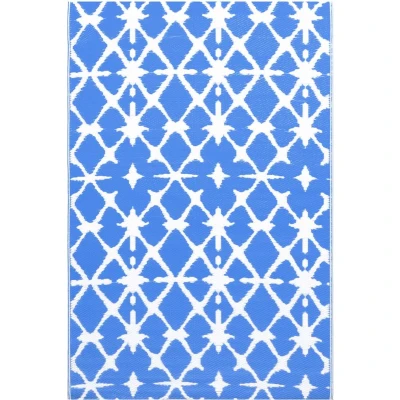 Afbeelding van Buitenkleed 120x180 cm PP blauw en wit