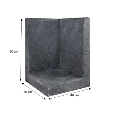 Afbeelding van L element hoek zwart 40x40x60 cm Gardenlux