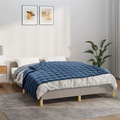 Image de vidaXL Couverture lestée Bleu 140x200 cm 6 kg Tissu3154851