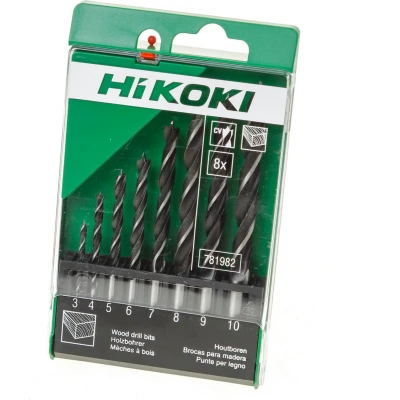 Afbeelding van Hikoki Cassette hout spiraalboren 8 delig