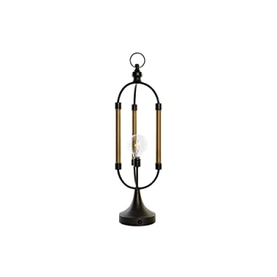 Afbeelding van Verlichte decoratie DKD Home Decor Zwart Gouden Metaal (18 x 18 61 cm)