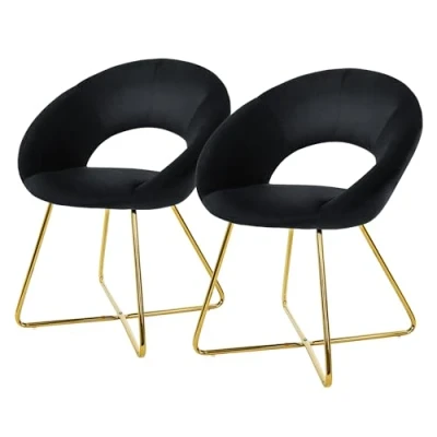 Afbeelding van Set van 2 eetkamerstoelen Erna velvet ML Design