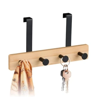 Afbeelding van deurkapstok opdekdeur met 4 haken voor 2 cm hangend