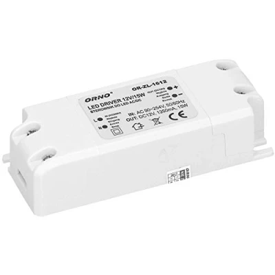 Afbeelding van Orno Transformator 12 V (90 VAC 254 naar VDC) voor G4 MR11 MR16 GU5.3 led lampen of ledstrips (6 W 50 W), IP20 (15 W)