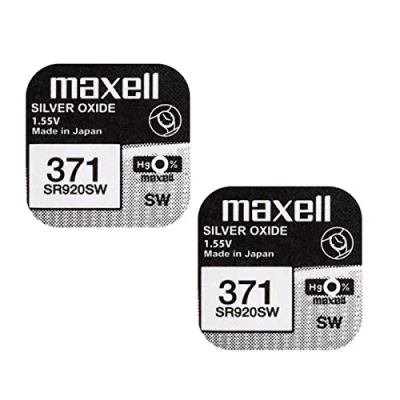 Afbeelding van Maxell 371 SR920SW horlogebatterijen, zilveroxide, 0% kwik, 2 stuks