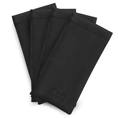 Afbeelding van Brillenetui, 4 stuks, kunstleer, zwart.