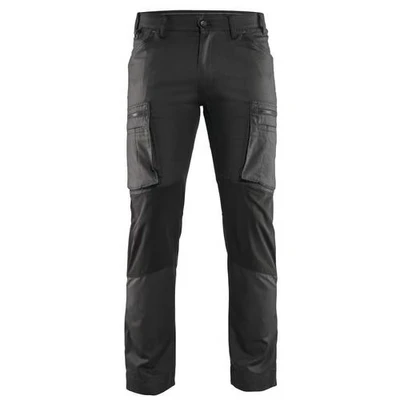 Image de Pantalon services stretch gris foncé/noir