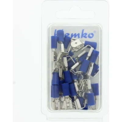 Afbeelding van Klemko Vlakstekerhuls met klemnok blauw 6.3x0.8mm voor 1.5 2.5mm2