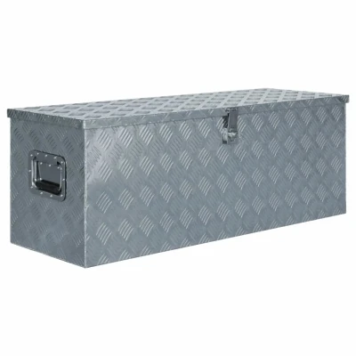 Afbeelding van Aluminium kist 110,5x38,5x40 cm zilverkleurig