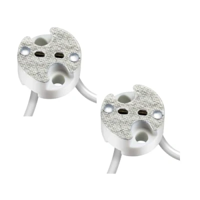 Afbeelding van ledscom.de 2 stuks GU5.3/G4 fitting, keramiek, wit, 12 V AC, max. 25 W