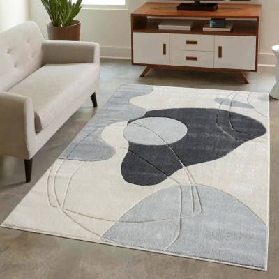 Afbeelding van Bonito Exclusive 3D Laagpolig Vloerkleed Tapijt Grijs 140x200 cm Rechthoek Polypropyleen Tapijtenloods