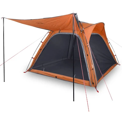 Afbeelding van Tent 4 persoons 240x221x160 cm 185T taft grijs en oranje