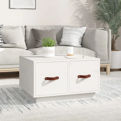 Afbeelding van Salontafel 60x53x35 cm massief grenenhout wit