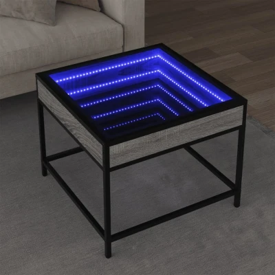 Afbeelding van Salontafel met Infinity LED 50x50x41 cm grijs sonoma eikenkleur