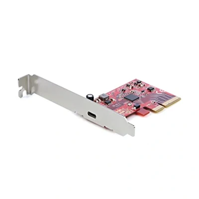 Image de StarTech.com Carte PCIe 1 Port USB 3.2 Gen 2x2 Contrôleur C SuperSpeed 20Gbps PCI Express 3.0 x 4 Adaptateur Type Add. ext. Windows &amp; Linux (PEXUSB321C) x4 profil bas 2x