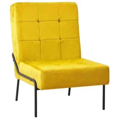 Afbeelding van Relaxstoel 65x79x87 cm fluweel mosterdgeel