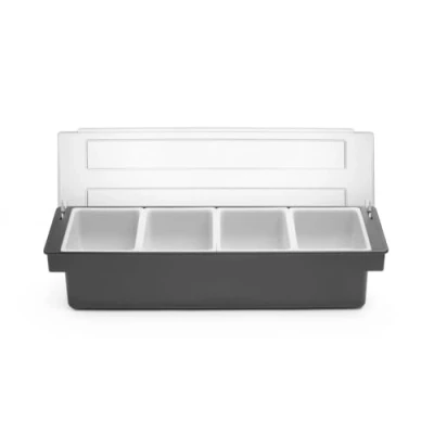 Afbeelding van BarUp Bar Garneerunit met 4 Bakjes Cocktail Ingrediëntenbak 48x15x(H)10cm