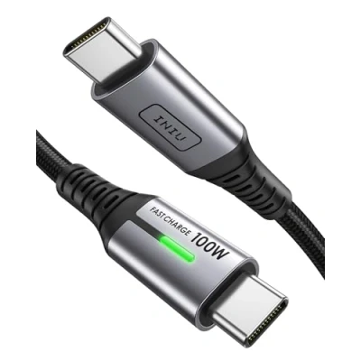 Image de INIU USB C to Cable [100W/1M, Black], PD3.0 Fast Charging Type Charger, Data Lead for iPhone 16 15 MacBook iPad Samsung Galaxy S24 Note 20 Ultra Google Pixel Switch Huawei Xiaomi etc