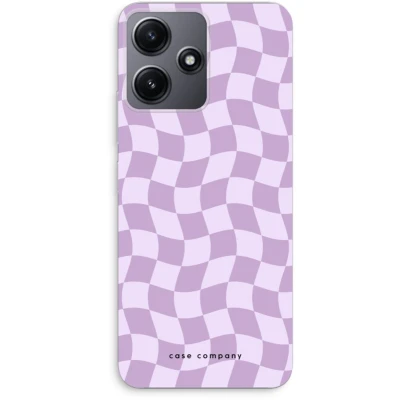 Afbeelding van Case Company® hoesje geschikt voor Xiaomi Redmi 12 Grid Paars Soft Cover Telefoonhoesje Bescherming aan alle Kanten en Schermrand